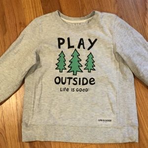 Life is Good gray Play Outside sweatshirt. Boys/girls size XL